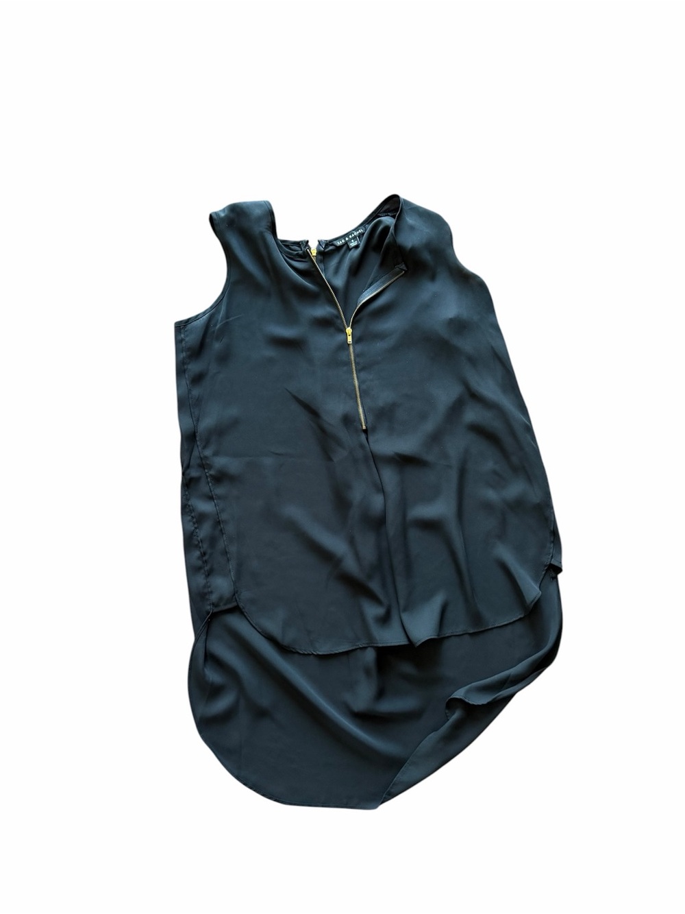 Zac & Rachel Black Sleeveless Top with Gold Zip